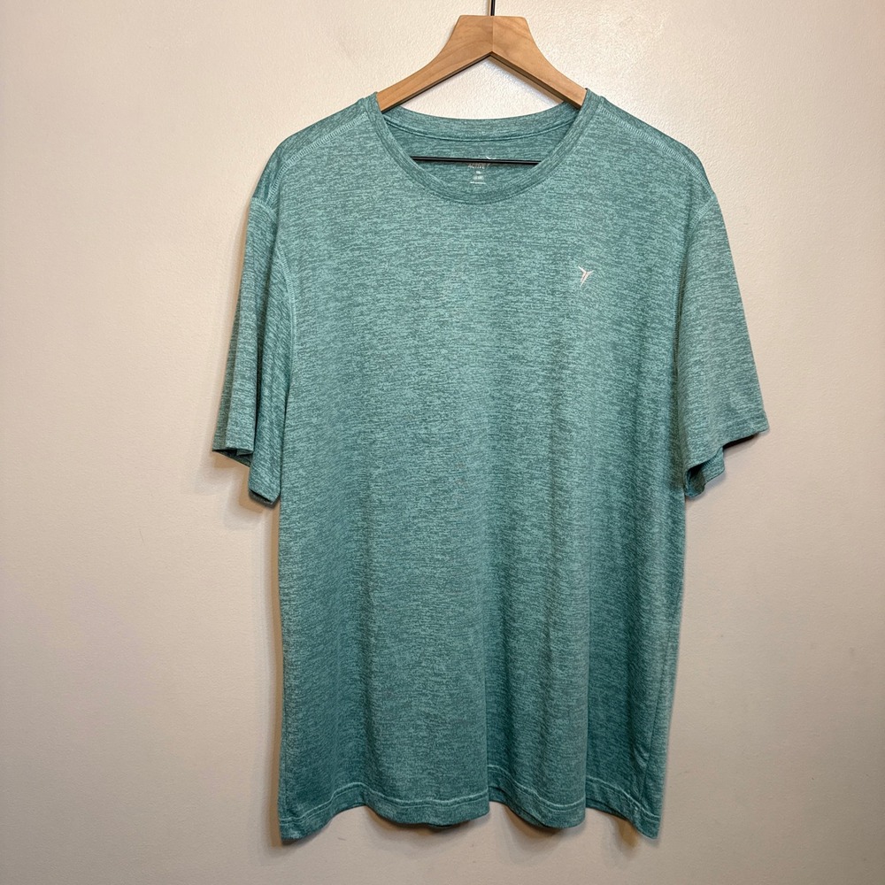 Old Navy Active Go-Dry Performance Tee Heathered Teal Green Space Dye Men's XXL
